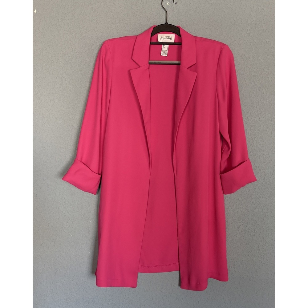 Joseph Ribkoff Jacket Womens 4 Pink Open Front Cardigan Blazer Duster Long